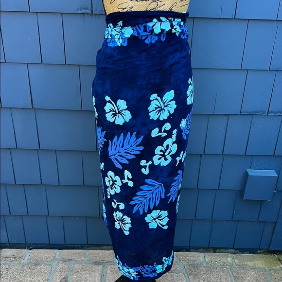 Tropical Blue Sarong Swim Cover-Up - Picture 5 of 11